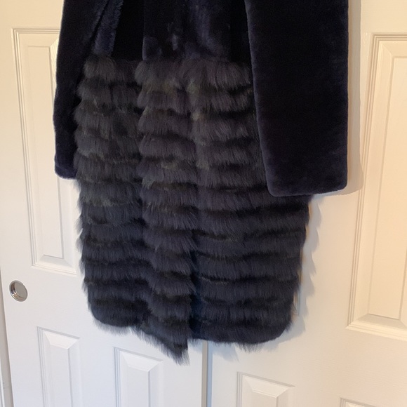 Full Length• Royal Blue•Lamb and Rabbit Fur Coat• Tory Burch - Picture 3 of 13